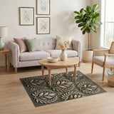 Gold Laurel Wreath Embossed Area Rug