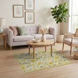 Yellow Yellow Floral Vintage Area Rug