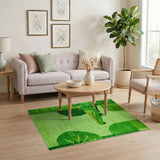 Playful Green Crocodile Peekaboo Area Rug