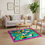 ODIKA Playful Cartoon Penguin Washable Rug - Low Pile Non-Slip Kids Area Carpet