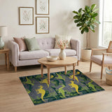 Dino Jungle Cartoon Area Rug