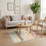 Modern Geometric Oval Multi-Color Area Rug