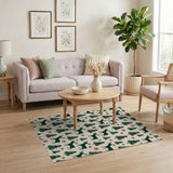 Woodland Deer Pine Tree Pattern Area Rug