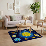 Kids Solar System Cartoon Area Rug