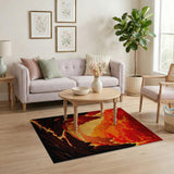 Fiery Volcanic Canyon Lava Rug