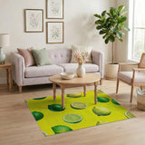 Zesty Lime Fruit Yellow Area Rug