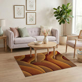 Bold Wavy Orange Shag Area Rug