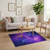 Cosmic Purple Nebula Galaxy Area Rug