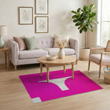 Vibrant Pink Abstract Geometric Area Rug