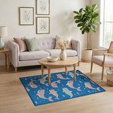 Playful Cartoon Whales and Sharks Kids Rug