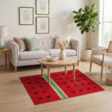 Fruit Pattern Multi-color and Patterns Watermelon Slice Fruit Pattern Area Rug