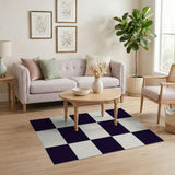 Classic Black White Checkerboard Area Rug