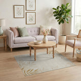 Beige Watercolor Leaf Area Rug