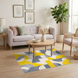 Geometric Modern Yellow Bold Yellow Geometric Area Rug