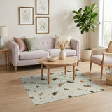 Kids Cartoon Whimsical Bunny Meadow Area Rug