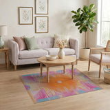Vibrant Geometric Sunburst Multi-Color Area Rug