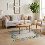 Vibrant Wildflower Border Area Rug