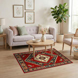Red Heritage Tribal Diamond Area Rug