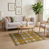 Golden Woven Lattice Area Rug