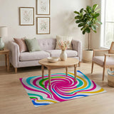 Vibrant Swirl Multi-Color Geometric Area Rug
