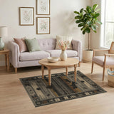 Mother Moose Calf Grey Southwestern Area Rug