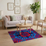 Bold Tribal Lion Mask Area Rug