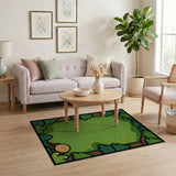 Cartoon Forest Clearing Kids Area Rug