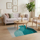 Blue and Teal Ocean Wave Area Rug