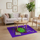 Purple Witch Cauldron Bubbling Potion Cartoon Rug