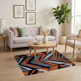 Geometric Modern Orange Bold Orange Geometric Modern Area Rug