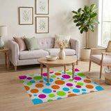 Vibrant Multicolor Circle Bubble Area Rug
