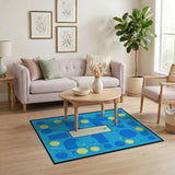 Blue Yellow Geometric Abstract Area Rug