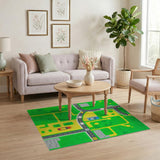 Kids Play Road Rug with Cars Houses Trees