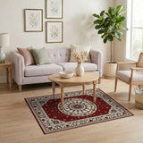 Traditional Persian Elegant Red Persian Medallion Area Rug