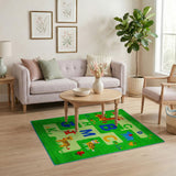 Green ABC Animals Alphabet Kids Rug