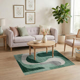 Geometric Modern Emerald Green Abstract Geometric Area Rug