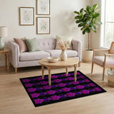 Vibrant Purple Geometric Diamond Area Rug