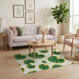 Vibrant Monstera Leaf Pattern Area Rug