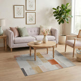 Layered Geometric Neutral Area Rug