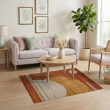 Orange Geometric Abstract Area Rug
