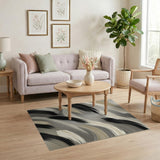 Abstract Brushstroke Area Rug in Neutral Tones
