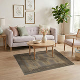 Beige Black Houndstooth Geometric Area Rug