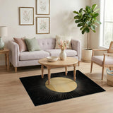 Golden Sunburst Geometric Area Rug