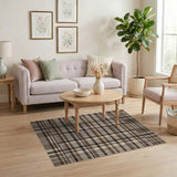 Brown Tan Plaid Rustic Farmhouse Rustic Farmhouse Area Rug