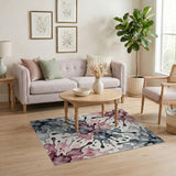 Abstract Pink Purple Watercolor Splash Area Rug