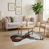 Majestic Antlered Deer Head Area Rug