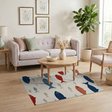 Coastal Fish School Woven Area Rug