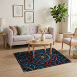 Nautical Ship Wheel Anchor Area Rug