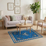 Majestic Blue Phoenix Persian Area Rug