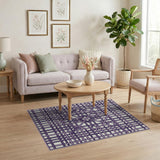 Geometric Modern Purple Geometric Lattice Area Rug